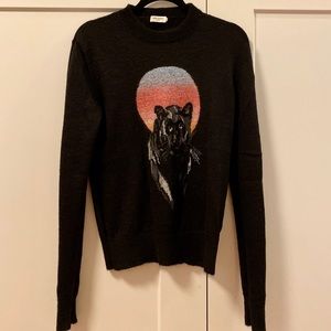 Saint Laurent panther jacquard knit jumper